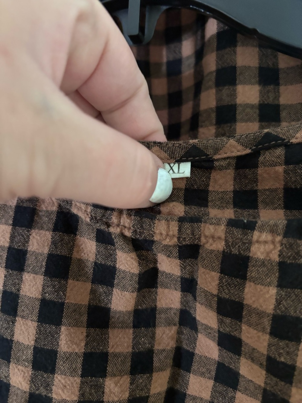 Brown and Black Gingham Two-Piece Set - Picture 2 of 3